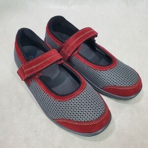 OrthoFeet Orthotic CHATTANOOGA Maryjane Red-Grey Mesh 859 Size 7